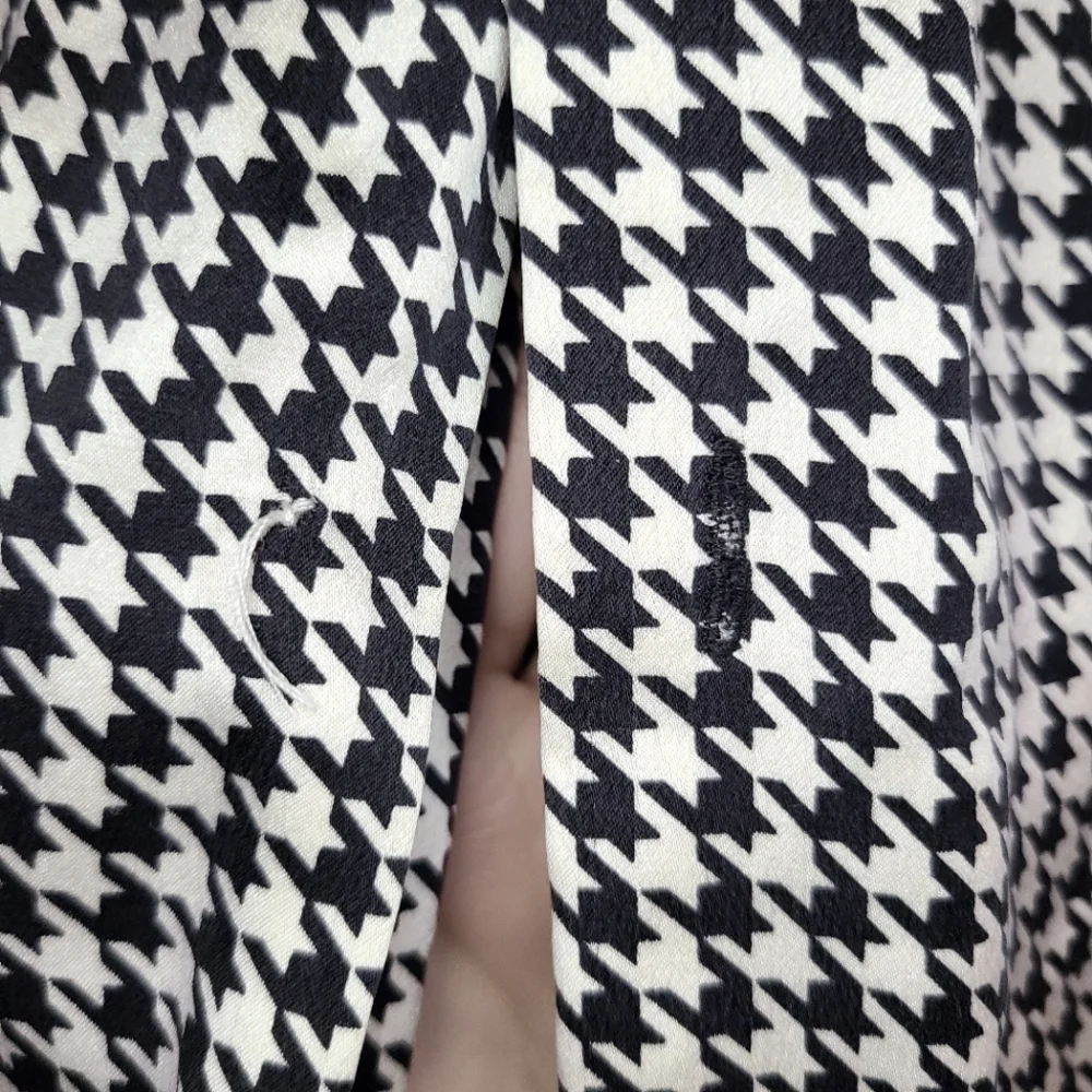 Vintage Houndstooth Silk Blouse Button Down Linda Hutton - Picture 6 of 6